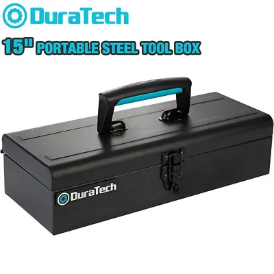 DuraTech 15  Metal Tool Box Steel Toolbox Heavy Duty Toolbox Metal Latch Closure • $28.49