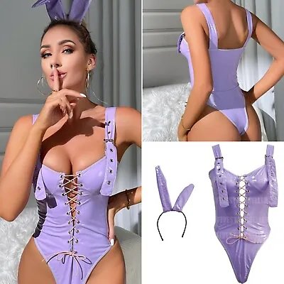 Sexy Women Naughty Bunny Girl Cosplay Bodysuit Cosplay Costumes Leotard Lingerie • $13.81