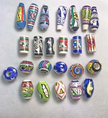 £12 • Buy Hair Beads And Crafts, Jewellery  Mixed Lots Big Holes Hand Painted In Peru