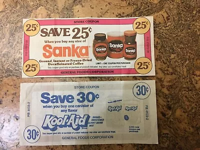 Vintage GENERAL FOODS Advertising Coupons Sanka KOOL-AID  • $19.90