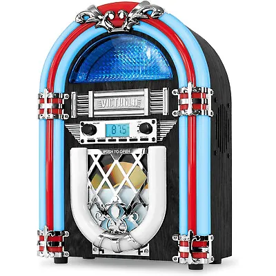 Victrola VJB-125 Retro Desktop Jukebox With CD Player FM Radio And Bluetooth • $99.99