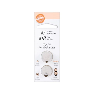 £6.79 • Buy Wilton #5 Round And #18 Star Icing Nozzle Tip Set Sugarcraft Cake Decorating