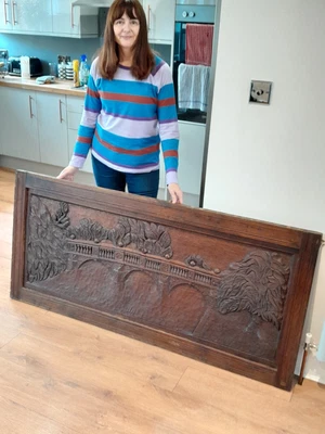 £495 • Buy Clare Bridge Cambridge Antique Hand Carved Oak Panel  Later Victorian Frame
