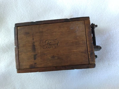 $20 • Buy Ford Script Wood Ignition Coil Buzz Box - Empty And Opens Easily