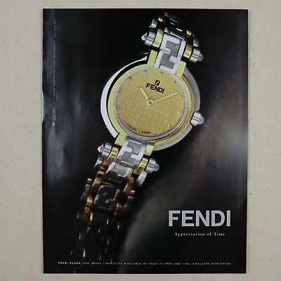 Vintage Fendi Watch Print Ad 1997 Paper Magazine Clipping 90s Fashion Taramax • $13.99