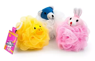 Animal Shaped Bath Body Puffs Shower Sponge Scrunchies Kids Babies Friendly • £3.79