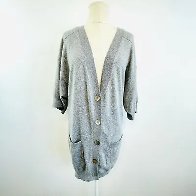 $59 • Buy John Lewis Collection Size S 8 10 Grey Cashmere Blend Longline Cardigan