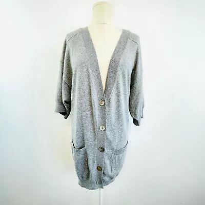 John Lewis Collection Size S 8 10 Grey Cashmere Blend Longline Cardigan • $59