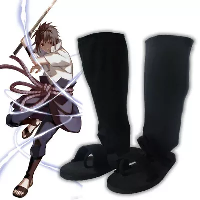 New Anime Uchiha Sasuke Shoes Cosplay Orochimaru Nanja Boots Black Cosplay Shoes • £20.39
