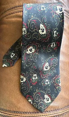 Vintage Old Disney Mickey Mouse Black Gold & Red Paisley Necktie Mens • $12