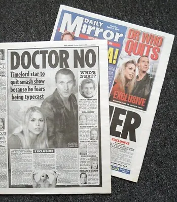 £19.99 • Buy Daily Mirror Newspaper 31 Mar 2005 Christopher Eccleston Quits Doctor Who Cover