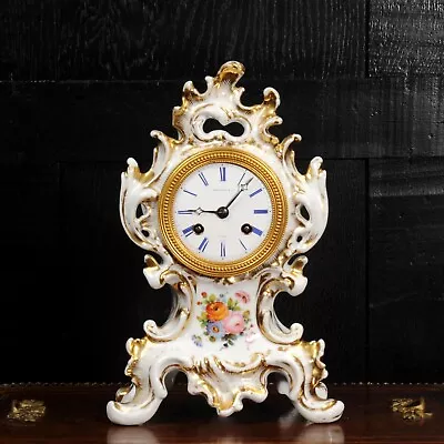 Early Antique French Rococo Porcelain Boudoir Clock • $2650