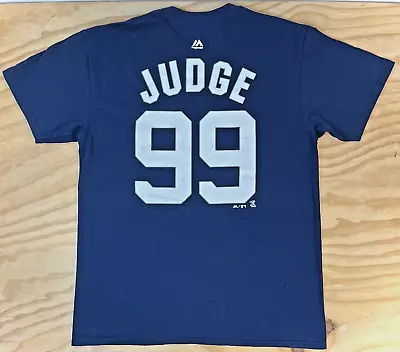 Aaron Judge New York Yankees ~ Majestic MLB Jersey T Shirt ~ Men’s Size Medium • $13.99