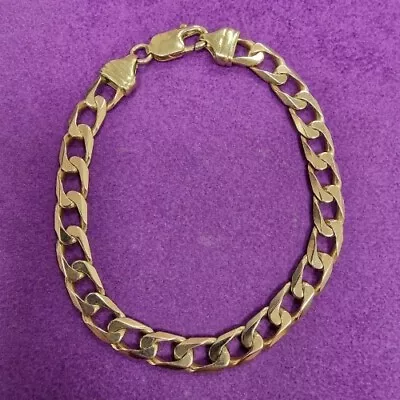 9ct Yellow Gold Curb Chain Bracelet J048800194194 Asl • £549.99