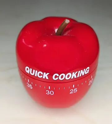 Quick Cooking Red Apple 60 Minute Working Kitchen Timer Vintage Apple Timer Cook • $11.99