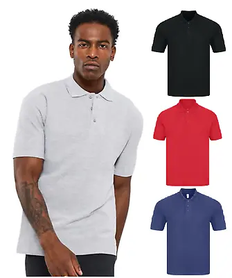 £5.99 • Buy Mens POLO SHIRT Plain T-Shirts Pique Tee Regular Work Casual Golf Cotton Blend