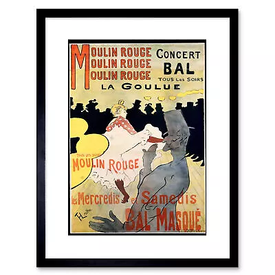 Ad Vintage Lautrec Moulin Rouge La Goulue Mask Ball Framed Art Print 9x7 Inch • $19.99