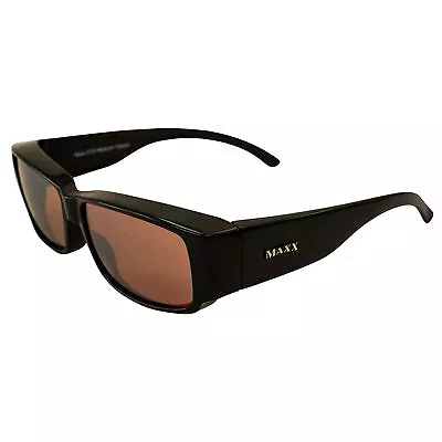 Maxx Sunglasses OTG HD Medium Black With Polarized Amber Lens • $18.99