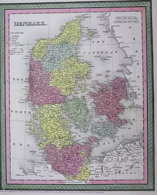 Authentic 1857 Cowperthwait / Mitchell's Atlas Map DENMARK ~ Free S&H ~ Inv#254 • $20