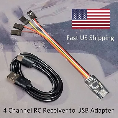 RC Car Receiver To USB Joystick Adapter - 4 Channel - USB C - Works With VRC Pro • $29.95