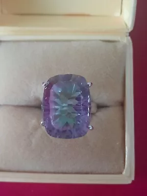 Sterling Silver Mystic Topaz Ring Bought From Gem Tv Size M Beautiful Ring... • £28.20