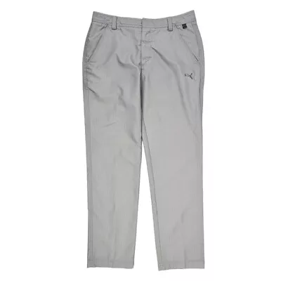 Puma Dry Cell Golf Pants Men's 32x32 Gray Chino Flat Front Herringbone Casual • $18.95