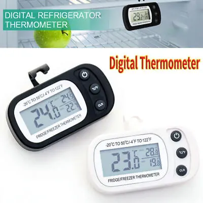 Fridge Freezer Digital Thermometer With Min/Max & CURRENT Temperature Display UK • £5.36