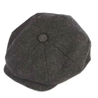 Christys' Hats Baker Boy Cap Melton Wool Grey • £64.99