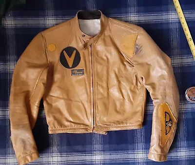 XS Real Vintage 70s VANSON Leather Jacket Biker Road Racing Distressed Unisex • $295