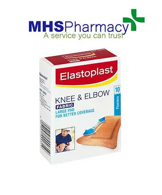 Elastoplast Fabric Knee & Elbow Cushion Non Stick Wound Large Pad Plasters 10  • £5.10