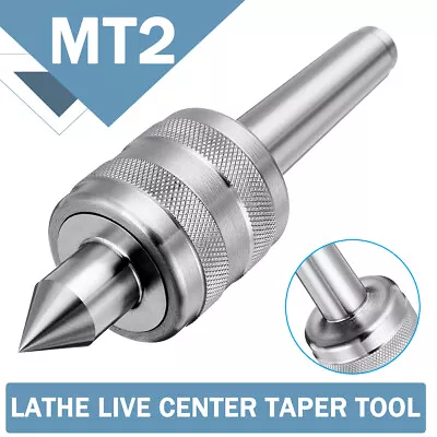 MT2 Lathe Turning Live Center Morse Taper Triple Ball Bearing Revolving Tool CNC • £11.29