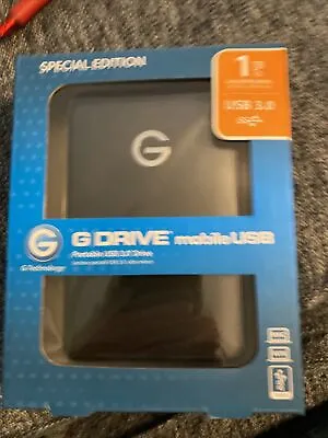 G-Technology G-DRIVE Mobile USB-3.0 Portable Hard Drive 1TB NIB.  Never Opened • $55.89
