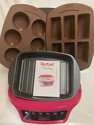 Tefal KD801840 Cake Factory Baking Machine Silicone Moulds White/Pink GWO F/VGC • £66.99