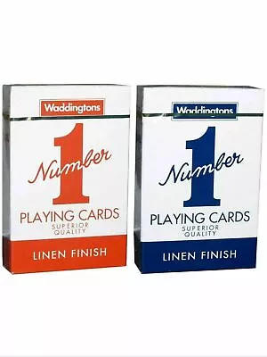 Waddingtons No.1 Classic Playing Cards Decks Of Red & Blue Poker Game Brand New • £3.89