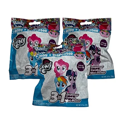 3 Pack Radz My Little Pony Blind Bag Toy 3 In 1 Dispenser Candy Poster Series 1 • $24