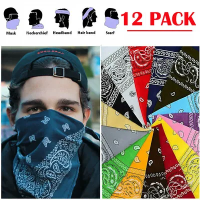 LOT 12 Pack Paisley Scarf Bandana Scarf 100% COTTON • $12.98