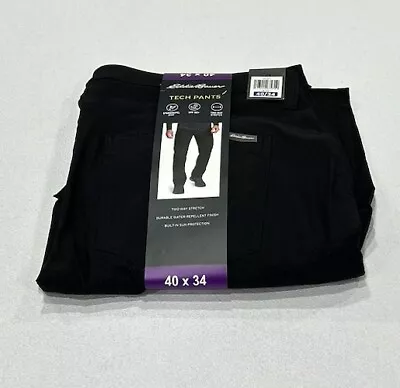 Eddie Bauer Men's Adventure UPF 50+ Water Repellent Tech Pants Black 40X34 • $29.95