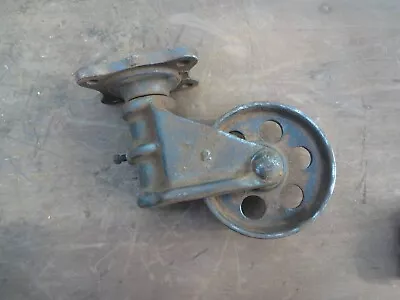 Vintage Heavy Duty Caster Steel Cast Iron Wheel Caster Swivels • $39.99