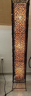 Mid Century Modern Italian Rattan Floor Lamp MCM Shabby Chic Steampunk • $1100