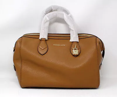 Michael Kors Grayson Large Convertible Pebbled Leather Satchel Acorn • $185