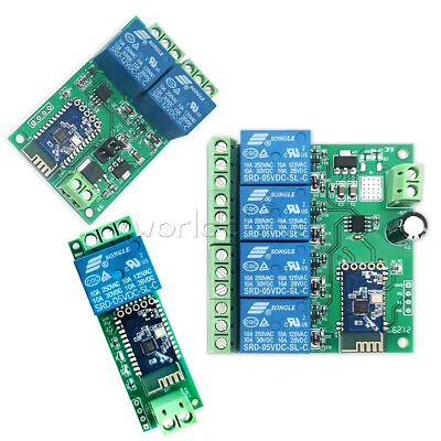 1/2/4 Channel Bluetooth Relay Module APP Control Switch IoT Smart Home DC 5V/12V • $7.35