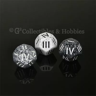 NEW Set Of 3 Roman Numeral D4 12 Sided RPG Dice Arctic Urban Camo Granite Die  • $3.99