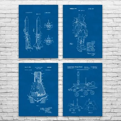 NASA Space Patent Posters Set Of 4 Astronaut Gift Astronomy Lover NASA Wall Art • $32.95