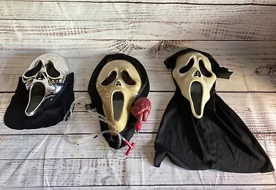 Vintage Ghost Face Scream Masks Lot Heart Blood Pump Metallic Fun World Mask • $124.99