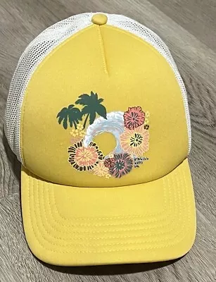 O'neill Surf Hat Mesh Snapback Foam - Hawaii Flower Trucker Cap - Yellow • $14.99