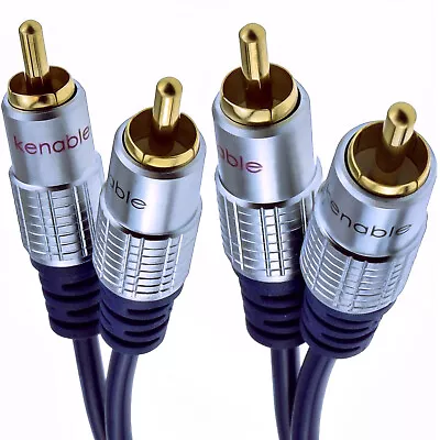£4.15 • Buy 0.5m 50cm OFC HQ 2 RCA Phono Plugs Shielded Audio HI-FI Mixer Cable Gold