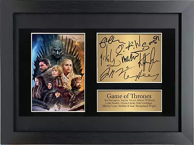 Game Of Thrones Full Cast Mounted Signed Autograph Presentation.  Inc Free Gift • £10