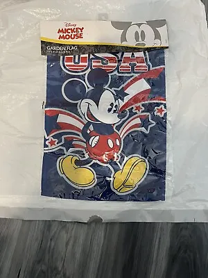 Patriotic July 4th Disney Mickey Mouse House Flag 12.5” X 18” • $19.99