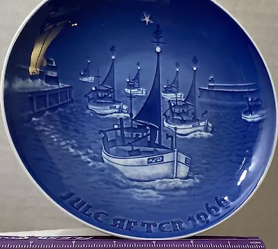 1966 B&G Vintage Christmas Plate 1966 Juli After Hem Til Jul Ships Harbor • $18.39
