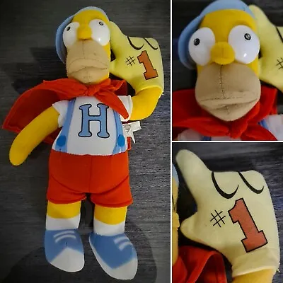 The Simpsons Homer #1 Sports Fan Mascot 13  Soft Plush Kids Toy 2006 Collectable • £22.80